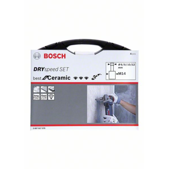 Bosch Diamanttrockenbohrer-Set DrySpeed, 6/8/10/12 mm-Beschreibung lesen