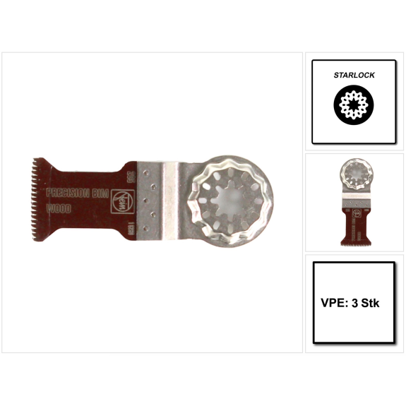 Fein E-Cut Precision BIM-Sgeblatt, Lnge 50 mm, Breite 35 mm, VE 3 St, Aufnahme-Beschreibung lesen