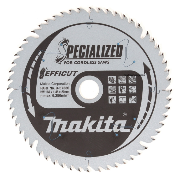 Makita Sgeblatt 165x1,45x20, 56Z EFFICUT Makita Sgeblatt 165x1,45x20, 56Z EFFICUT-Beschreibung lesen