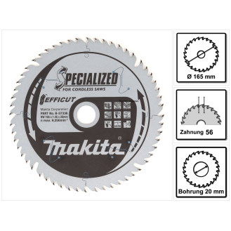 Makita Sgeblatt 165x1,45x20, 56Z EFFICUT-Beschreibung lesen