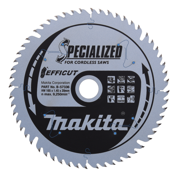 Lame de scie Makita 165x1,45x20, 56Z EFFICUT-Lire la description