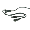 VALUE Câble d'alimentation en Y, noir, 2 m