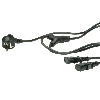 VALUE Câble d'alimentation en Y, noir, 2 m