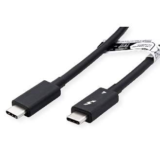 ROLINE Thunderbolt 4 Kabel, C-C, ST/ST, 40Gbit/s, 100W, passiv, schwarz, 1 m-Beschreibung lesen