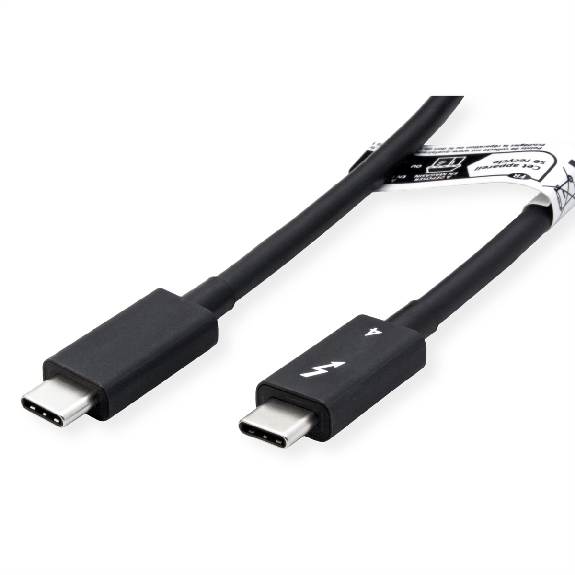 ROLINE Câble Thunderbolt 4 USB type C, M/M, 40Gbit/s, 100W, passif, noir, 1 m-Lire la description