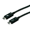 ROLINE Câble Thunderbolt 4 USB type C, M/M, 40Gbit/s, 100W, passif, noir, 1 m