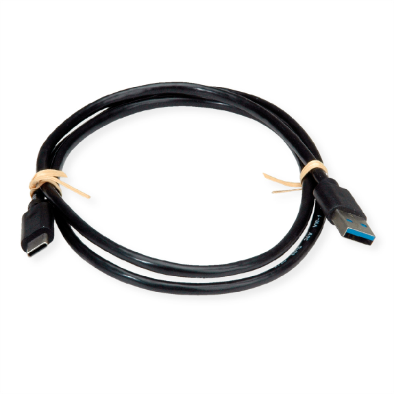 ROLINE RM USB 3.2 Gen 1 Kabel, A-C, ST/ST, schwarz, 0,5 m-Beschreibung lesen