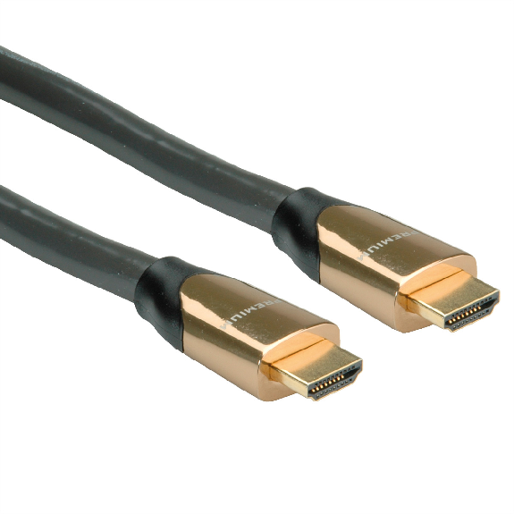 ROLINE PREMIUM Câble HDMI Ultra HD avec Ethernet, 4K, M/M, noir, 9 m-Lire la description