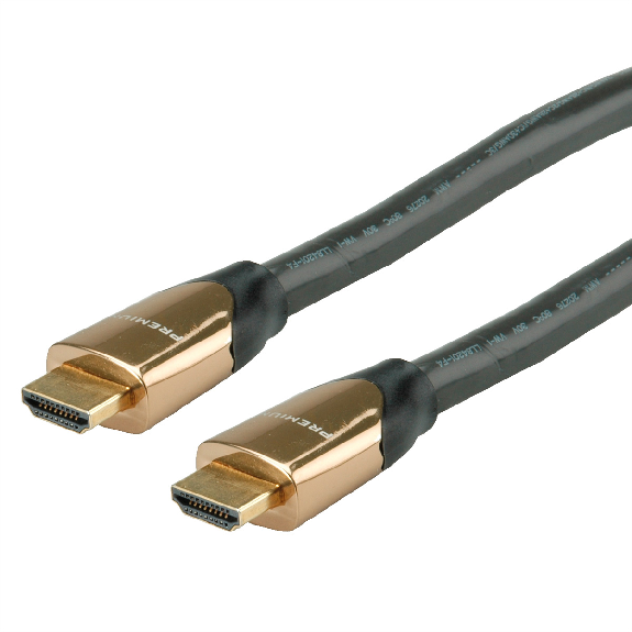 ROLINE PREMIUM Câble HDMI Ultra HD avec Ethernet, 4K, M/M, noir, 9 m-Lire la description
