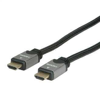 ROLINE Câble HDMI High Speed avec Ethernet, noir / argent, 7,5 m-Lire la description