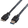 ROLINE USB 3.2 Gen 1 Kabel, A ST - Micro A ST, schwarz, 2 m ROLINE USB 3.2 Gen 1 Kabel, A ST - Micro A ST, schwarz, 2 m