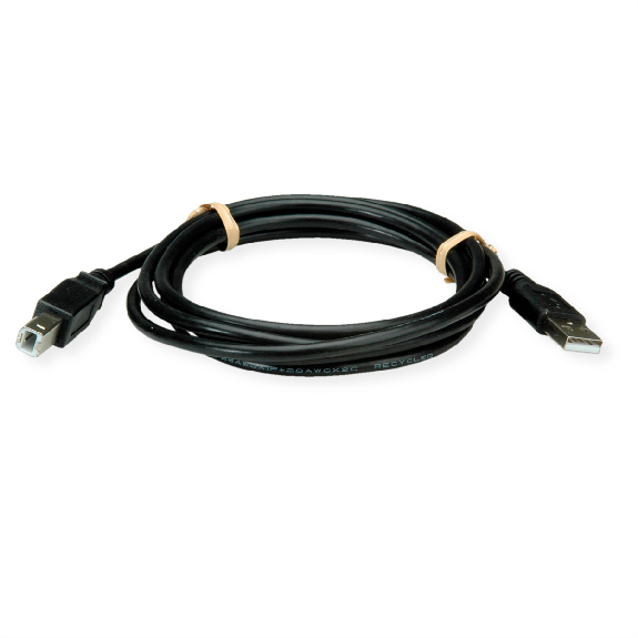 ROLINE RM USB 2.0 Kabel, Typ A-B, schwarz, 1,8 m-Beschreibung lesen