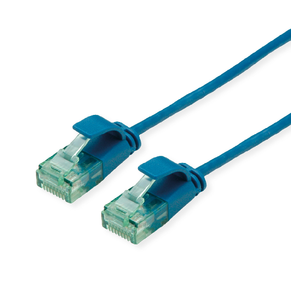 ROLINE RM Cordon Data Center UTP Cat.6A (Classe EA), slim, bleu, 2 m-Lire la description
