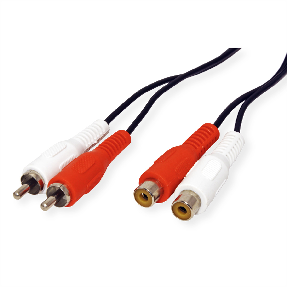 VALUE Câble rallonge RCA M/F, duplex, 10 m VALUE Câble rallonge RCA M/F, duplex, 10 m-Lire la description