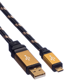 ROLINE GOLD USB 2.0 Kabel, Typ A ST - Micro B ST, 0,8 m-Beschreibung lesen