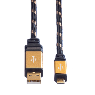 ROLINE GOLD USB 2.0 Kabel, Typ A ST - Micro B ST, 0,8 m-Beschreibung lesen