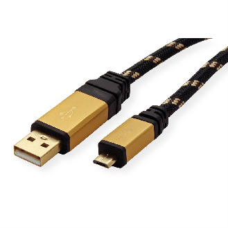 ROLINE GOLD USB 2.0 Kabel, Typ A ST - Micro B ST, 0,8 m-Beschreibung lesen