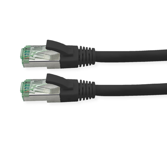 ROLINE RM Patchkabel Kat.6A S/FTP (PiMF), schwarz, 0,5 m-Beschreibung lesen