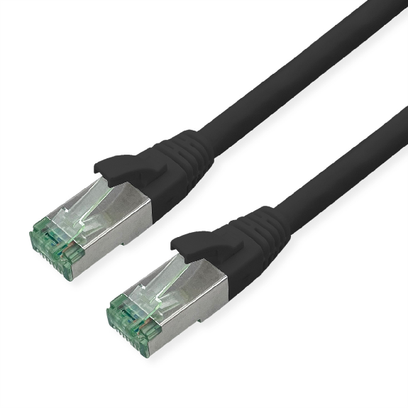 ROLINE RM Patchkabel Kat.6A S/FTP (PiMF), schwarz, 0,5 m-Beschreibung lesen
