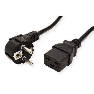 VALUE Netzkabel Schutzkontakt- IEC320-C19 16A, schwarz, 2 m-Beschreibung lesen
