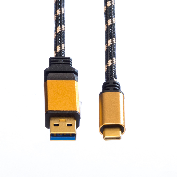 ROLINE GOLD Câble USB 3.2 Gen 1, A-C, M/M, 1 m-Lire la description