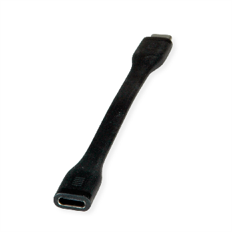 ROLINE USB4 Gen3x2 Kabel, Emark, Flach, C-C, ST/BU, 40Gbit/s, 100W, schwarz, 11,5 cm-Beschreibung lesen