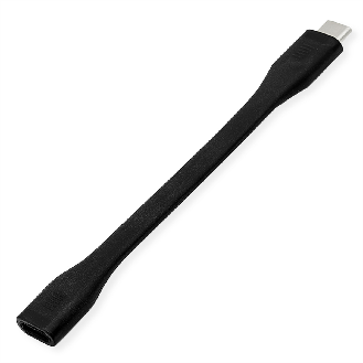 ROLINE USB4 Gen3x2 Kabel, Emark, Flach, C-C, ST/BU, 40Gbit/s, 100W, schwarz, 11,5 cm-Beschreibung lesen