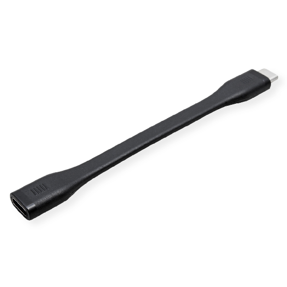 ROLINE USB4 Gen3x2 Kabel, Emark, Flach, C-C, ST/BU, 40Gbit/s, 100W, schwarz, 11,5 cm-Beschreibung lesen