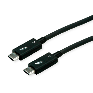 ROLINE Thunderbolt 4 Kabel, C-C, ST/ST, 40Gbit/s, 100W, passiv, schwarz, 0,8 m-Beschreibung lesen
