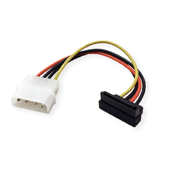 ROLINE Câble adaptateur 4 pôles HDD / S-ATA, coudé, 0,1 m-Lire la description