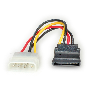 ROLINE Câble adaptateur 4 pôles HDD / S-ATA, coudé, 0,1 m