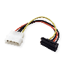 ROLINE Câble adaptateur 4 pôles HDD / S-ATA, coudé, 0,1 m