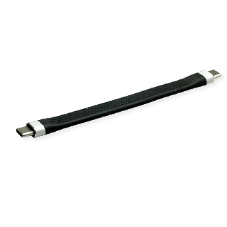 ROLINE USB 3.2 Gen 2 Silikonkabel, Emark, C-C, ST/ST, 10Gbit/s, 60W, schwarz, 11 cm-Beschreibung lesen
