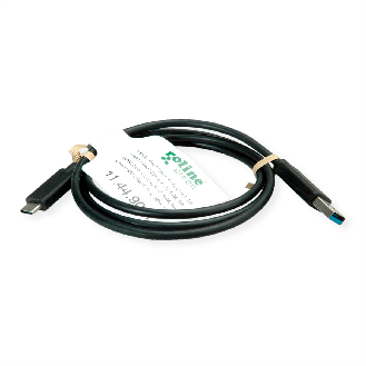 ROLINE GREEN USB 3.2 Gen 1 Kabel, A-C, ST/ST, schwarz, 0,5 m-Beschreibung lesen