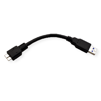ROLINE USB 3.2 Gen 1 Kabel, A ST - Micro B ST, schwarz, 0,15 m-Beschreibung lesen
