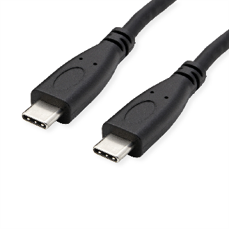 ROLINE USB 3.2 Gen 2 Kabel, C-C, ST/ST, 10Gbit/s, Emark, 100W, schwarz, 1 m-Beschreibung lesen