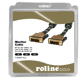 ROLINE GOLD Monitorkabel DVI, ST-ST, (24+1) dual link, Retail Blister, 1 m-Beschreibung lesen