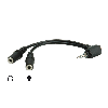 ROLINE Adaptateur 3,5mm 4pôles (1x M, 2x F), noir, 15 cm
