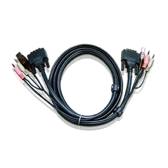 ATEN 2L-7D03UI KVM Kabel DVI-I (Single Link), USB, Audio, schwarz, 3 m ATEN 2L-7D03UI KVM Kabel DVI-I (Single Link), USB, Audio, schwarz, 3 m-Beschreibung lesen