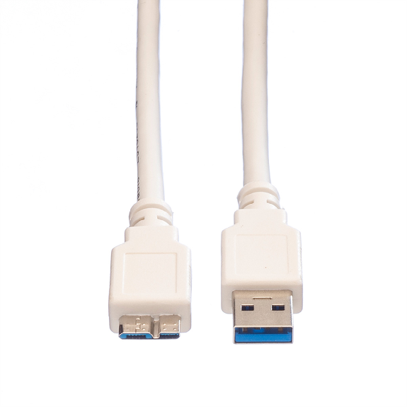 VALUE USB 3.2 Gen 1 Kabel, A ST - Micro B ST, weiß, 3 m-Beschreibung lesen