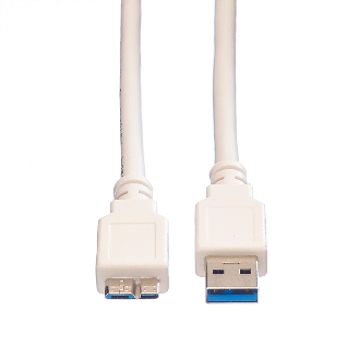 VALUE USB 3.2 Gen 1 Kabel, A ST - Micro B ST, weiß, 3 m-Beschreibung lesen
