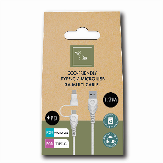 BIOnd BIO-12-TCM USB-C to Type-C+Micro 3A Cable, 1,2 m-Beschreibung lesen