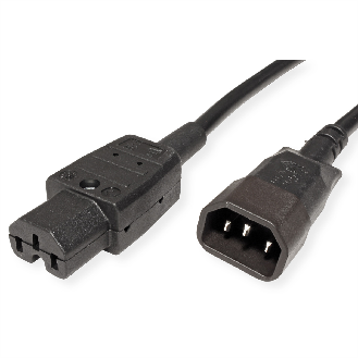 BACHMANN Netzkabel Kaltgerätestecker-Stecker auf Warmgeräte-Kupplung, IEC320 C14/C15, schwarz, 1,5 m-Beschreibung lesen