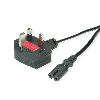 VALUE Cordon UK vers Euro plat C7 bipolaire, noir, 1,95 m