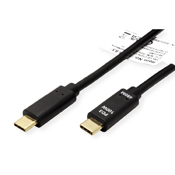 VALUE Câble USB 2.0, CC, M/M, 100W, noir, 3 m-Lire la description