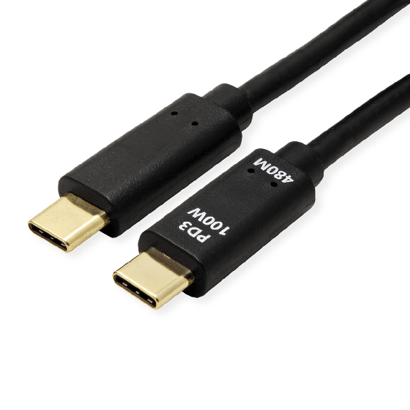 VALUE Câble USB 2.0, CC, M/M, 100W, noir, 3 m-Lire la description