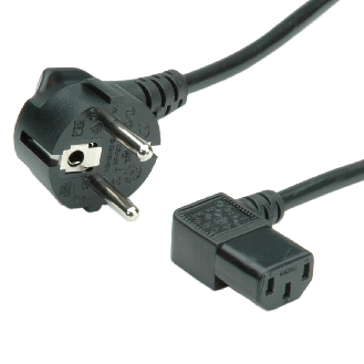 VALUE Netzkabel, abgewinkelte IEC-Buchse, schwarz, 1,8 m-Beschreibung lesen