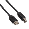 ROLINE Câble USB 2.0 plat pour Notebook, type A-B, noir, 0,8 m