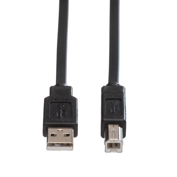 ROLINE Câble USB 2.0 plat pour Notebook, type A-B, noir, 0,8 m-Lire la description