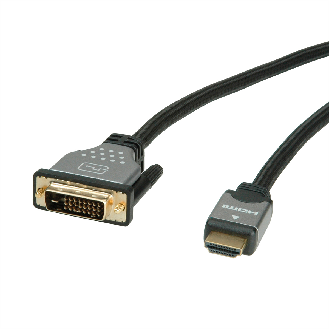 ROLINE Monitorkabel DVI (24+1) - HDMI, ST/ST, schwarz / silber, 1 m-Beschreibung lesen